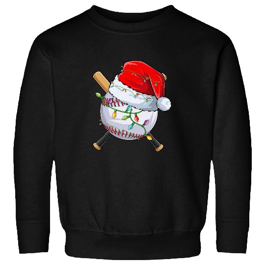 Sport Baseball christmas baseball team santa sports design men boys Sweatshirts