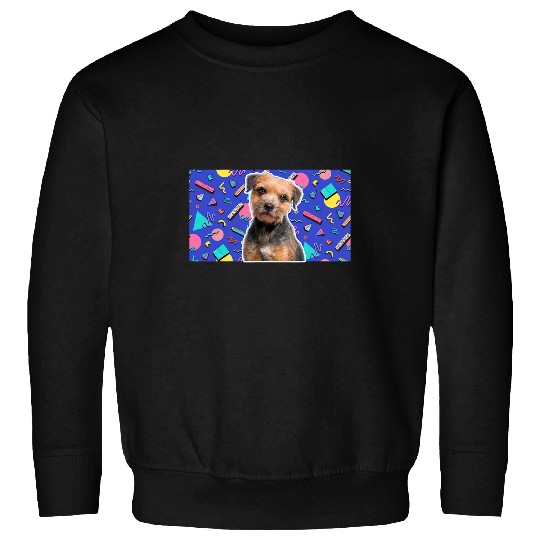 Border Terrier Pet 90s Sticker Pattern Dog Sweatshirts