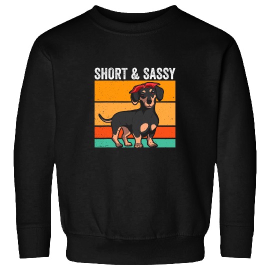 Dachshund Pet vintages Retro Short And Sassy Dachshund Dog Lover Funny Sweatshirts