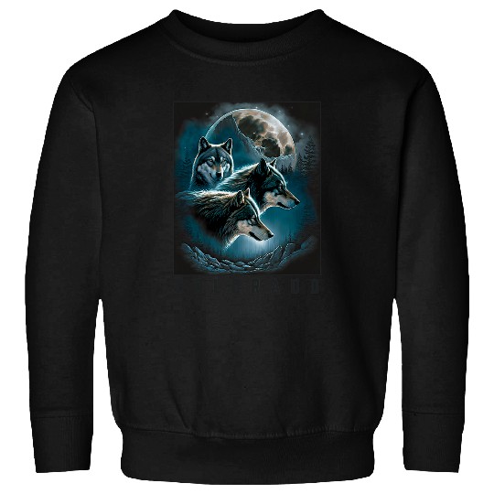 Coyote Mammal Colorado Mountain wolfs Moon Stars Retro Sweatshirts
