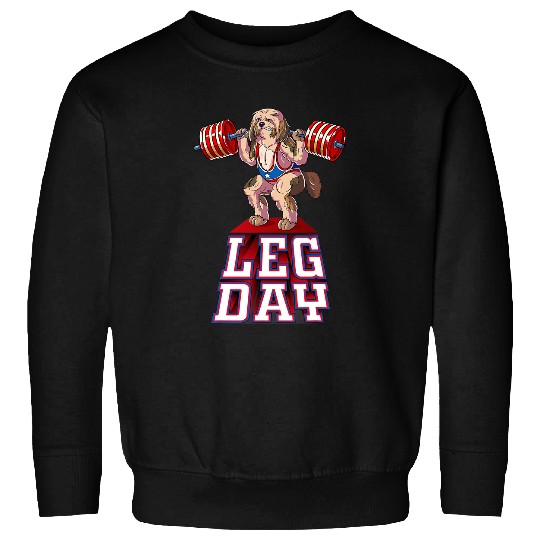 Havanese Pet Leg Day havanese Weight Lifting Squat Gym Sweatshirts