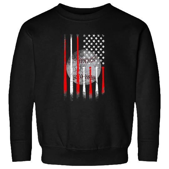 Sport Baseball USA Flag American Flag vintages For Dad Fathers Day Sweatshirts