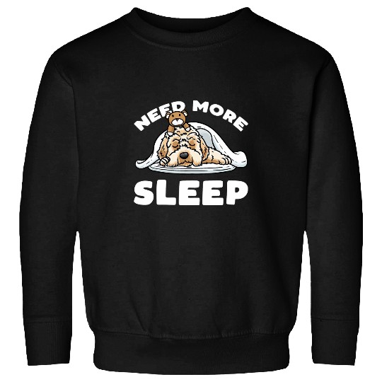 Labradoodle Pet Need More Sleep Labradoodle Dog With Stuffed Animal Sleeping Sweatshirts