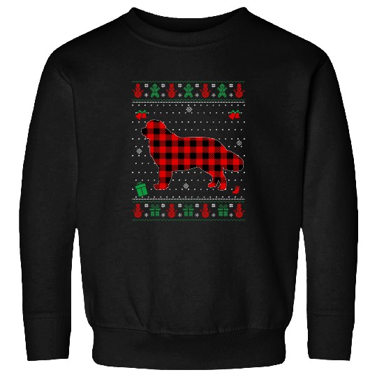Newfoundland Pet Ugly Christmas Red Plaid Newfoundland Dog Lover Matching Pj Sweatshirts