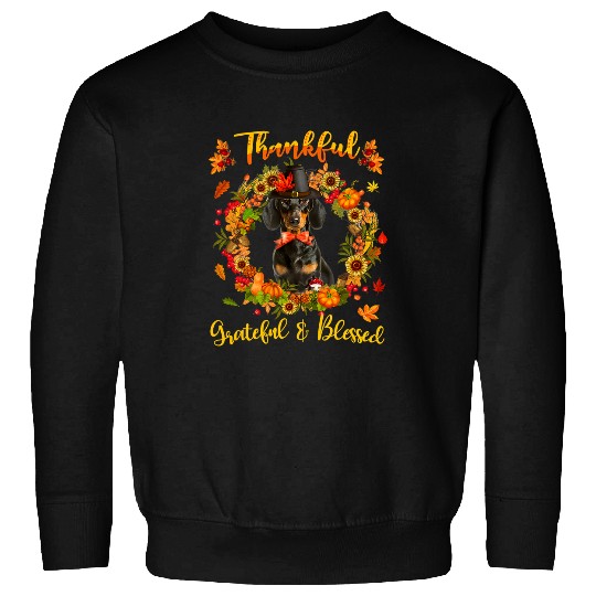 Dachshund Pet Thankful Grateful Blessed Dachshund Thanskgiving Matching 27 Sweatshirts