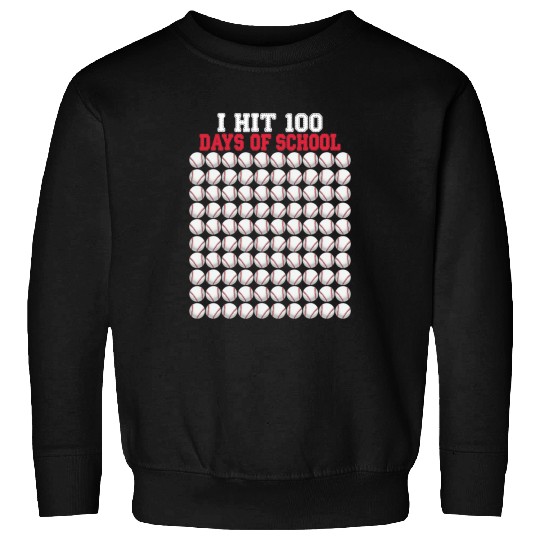 Sport Baseball I hit 100 Days of School Baseball Bat 100th Day Of School Sweatshirts
