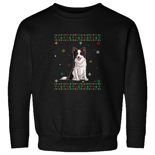 Border Collie Pet Matching Outfit For Holiday Border Collie Dog Ugly Christmas Sweatshirts