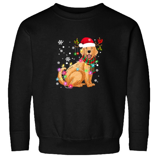 Golden Retriever Pet Wear Santa Hat Reindeer Horn Christmas 170 Sweatshirts