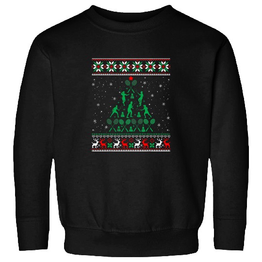 Sport Badminton Christmas Tree Love Team Player Coachs Ugly Sweater Sweatshirts