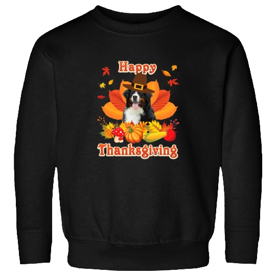 Bernese Mountain Pet Happy Thanksgiving Bernese Mountain Dog Im Thankful For My 3 Sweatshirts
