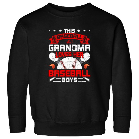 Sport Baseball This Baseball Grandma Loves Her Baseball Boys Sweatshirts