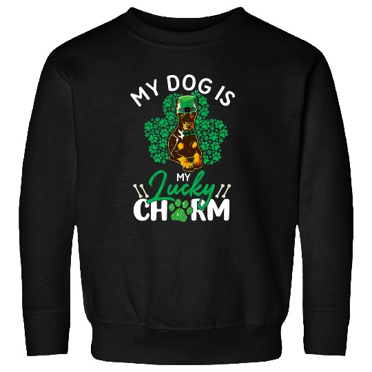 Doberman Pet My Doberman Is My Lucky Charm Dog Lover St Patricks Day Sweatshirts