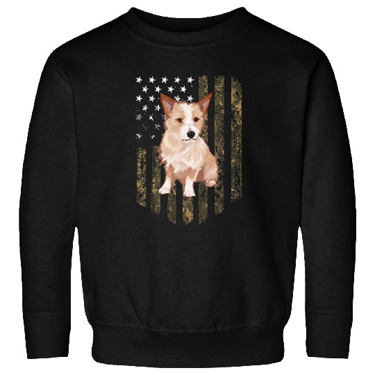Portuguese Pet Camo American Flag Portuguese Podengo Pequeno 4th Of July 1 Sweatshirts