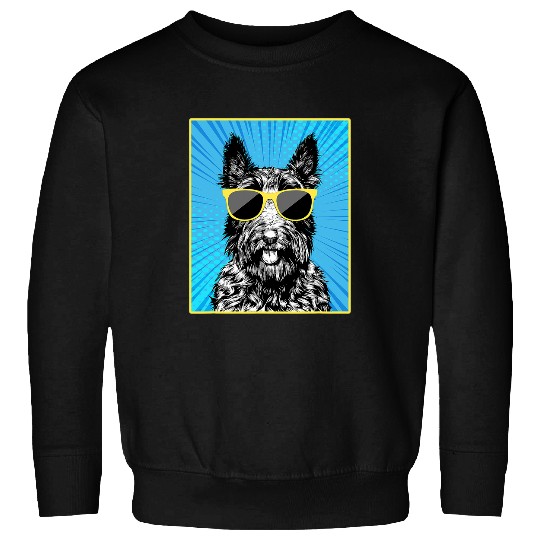 Scottish Terrier Pet Portrait Pop Art Scottie Dog Sunglasses Sweatshirts