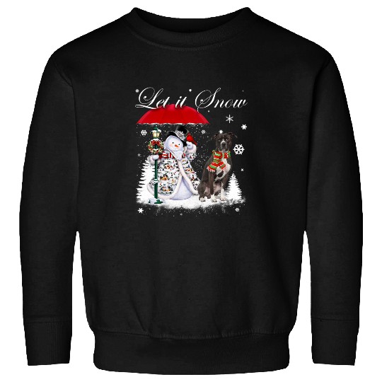 Pitbull Pet Santa Dog Christmas Snowman xmass Pajama 327 Sweatshirts