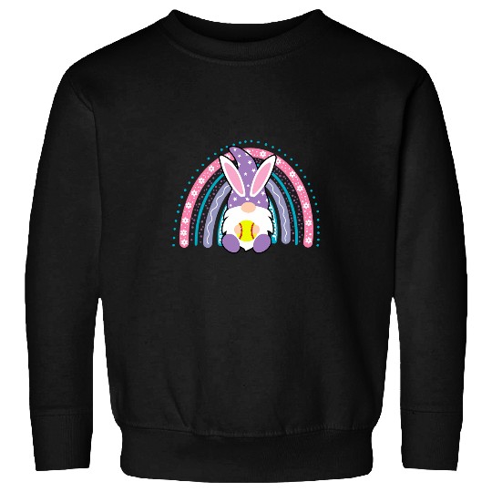 Sport Softball Cute Rainbow Gnome Easter Bunny Gnome Hug Softball Team Sweatshirts