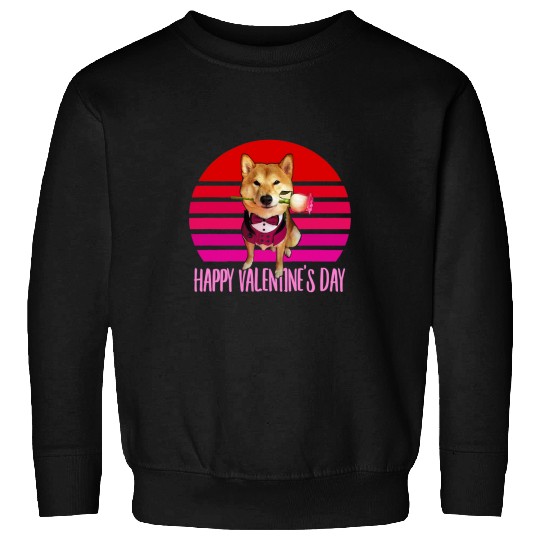 Shiba Inu Pet vintages Happy Valentines Day Shiba Dog Dad Mom Boy Girl Sweatshirts