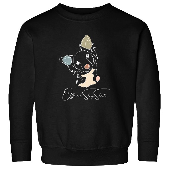 Chihuahua Pet Official Sleep Dog Line Art Lineart Design Sweatshirts