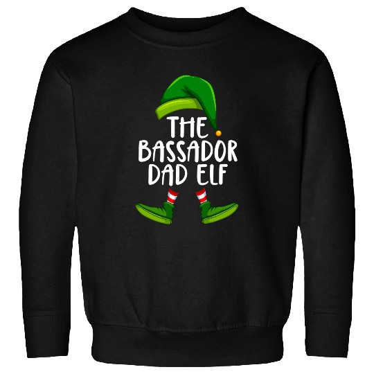 Bassador Pet Dad Dog Elf Funny Christmas Pajama X mas Men Sweatshirts