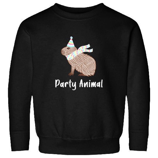 capybaras Mammal Birthday Party Animal Cute Hat Wearing Rodent Sweatshirts