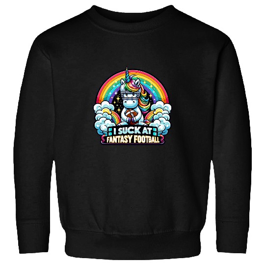 Sport American Football I Suck at Fantasy Football Unicorns Rainbow Loser 21 Sweatshirts