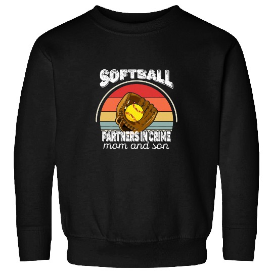 Sport Softball Mother Son Family vintages Mom Boy Catchers Mitt 3 Sweatshirts