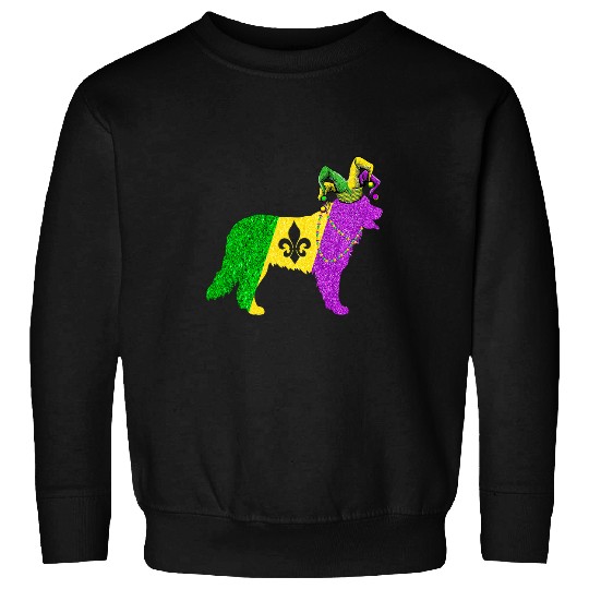 Bernese Mountain Pet Funny Mardi Gras Bernese Mountain Dog Mardi Gras Hat Beads Sweatshirts