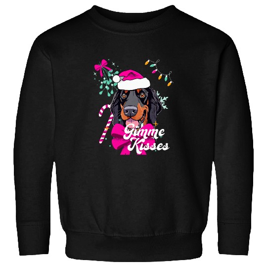 Gordon Setter Pet Christmas Gordon Setter Dog Kisses Mistletoe Puppy Pet Sweatshirts