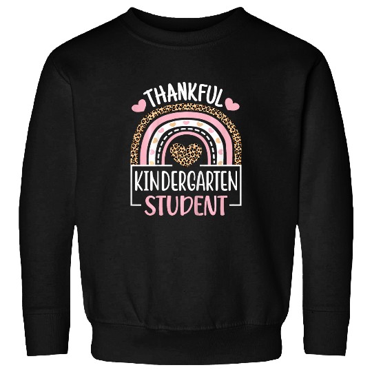 Kids Thankful Kindergarten Student Boys Girls Funny Thanksgiving Sweatshirts