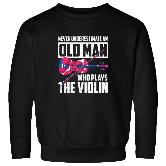 Funny Violin Mens Funny Violinist Old Men Classical Musician Orchestra Violin Sweatshirts