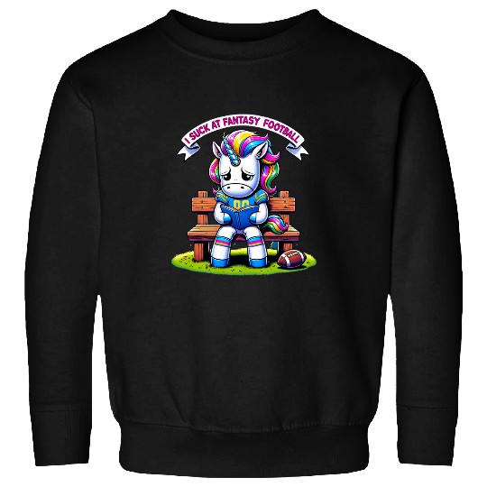 Sport American Football I Suck at Fantasy Football Unicorns Rainbow Loser 3 Sweatshirts