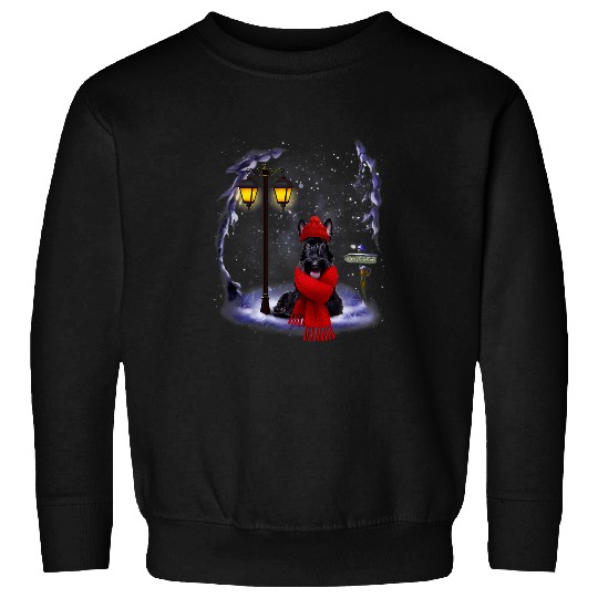 Scottish Terrier Pet Santa Snow Christmas Light Winter Pajama Sweatshirts