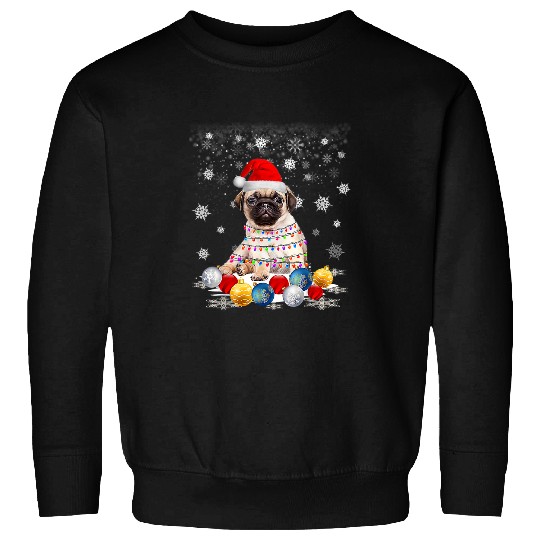 Pug Pet Dog Christmas Light decor xmass Pajamas PJ 179 Sweatshirts