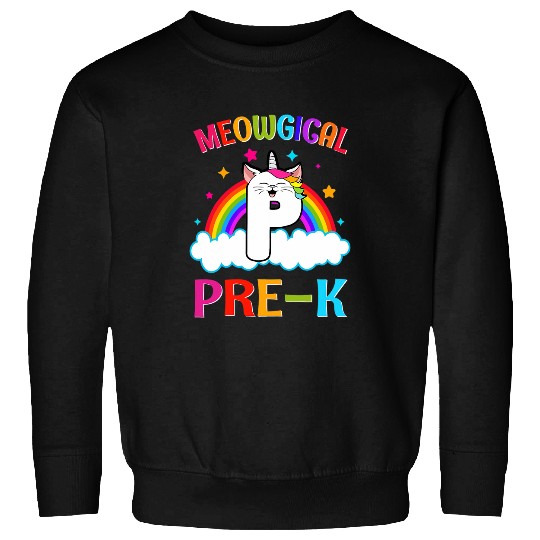 Magical Cat Unicorn Rainbow PreK Student Back To School Kid Sweatshirts
