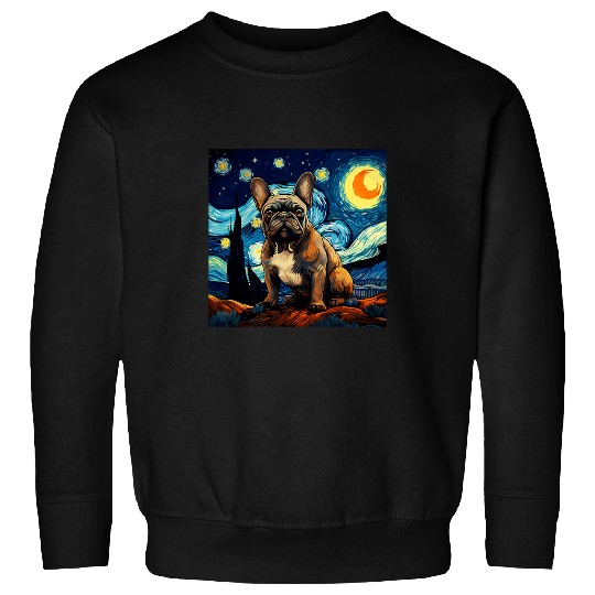 French Bulldog Pet Van Gogh Dog French Bulldog 1 Sweatshirts