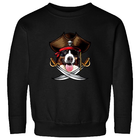 Bernese Mountain Pet Funny Bernese Mountain Dog Pirate Captain Halloween Sweatshirts