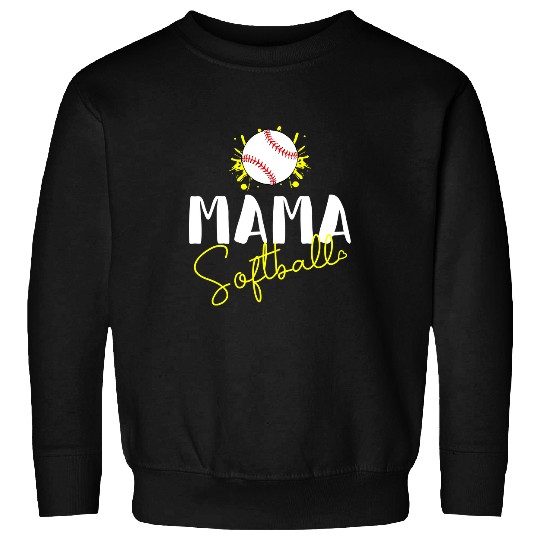Softball Gift Mama Gift Mothers Day T Mom FunnyPlayer BallerMom Love Vintage Sweatshirts