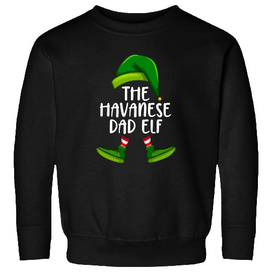 Havanese Pet Dad Dog Elf Funny Christmas Pajama X mas Men Sweatshirts