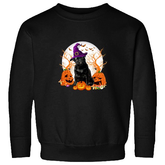 Pug Pet Dog Halloween Jack O Lantern Pumpkin 4 Sweatshirts