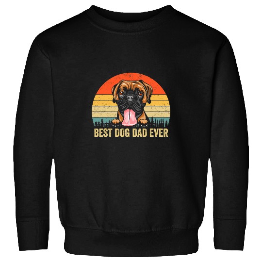 Boxer Pet Dad bests Dog Dad Ever Vintage Dog Dad Fathers Day Sweatshirts