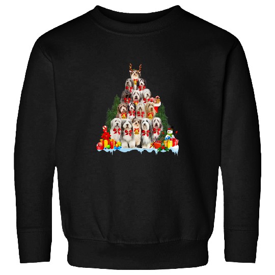 Bearded Collie Pet Christmas Pajama Bearded Collie xmass Tree Gifts Dog Dad Mom Sweatshirts