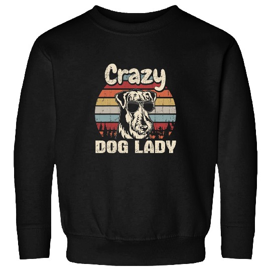 Airedale Terrier Pet Lover crazys Dog Lady Vintage Mothers Day Dog Sweatshirts
