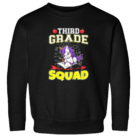 Kids Third Grade Squad Funny Elementary Primary School 6 Sweatshirts