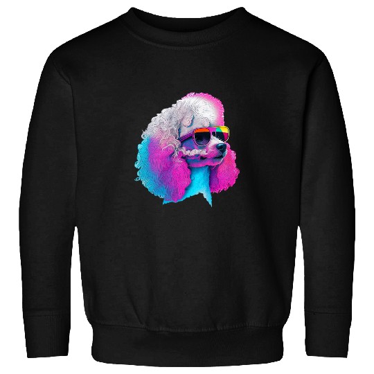 Poodle Pet Synthwave 80s Retrowave Aesthetic 2 9 Sweatshirts