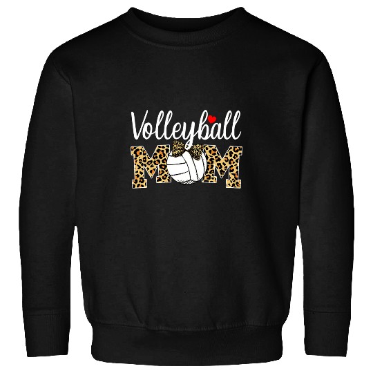 Sport Volleyball Mom Leopard Funny Ball Mom Mothers Day Gift Sweatshirts