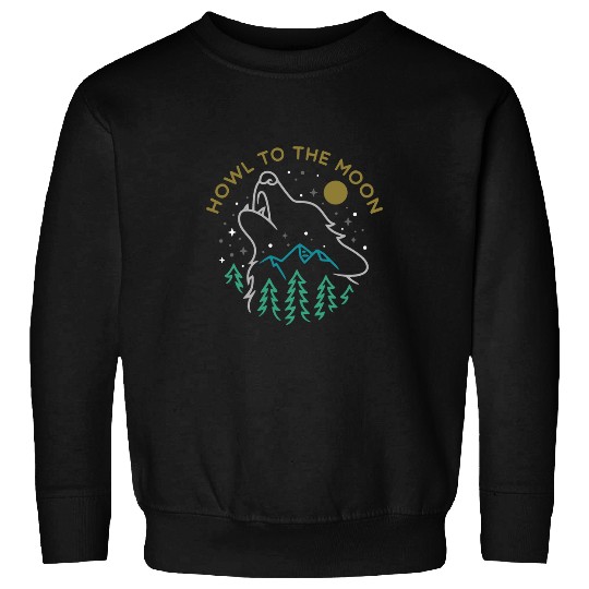 Coyote Mammal Camping with wolfs in the Forest Nature Howl to the Moon Sweatshirts