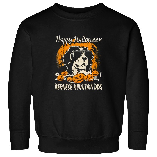 Bernese Mountain Pet Happy Halloween Bernese Mountain Dog Retro Dog Funny Sweatshirts