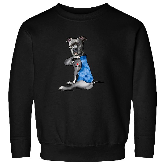 Pitbull Pet Tie Dye PitBull I Love Mom Pitbull Tattoo Mothers Day 385 Sweatshirts