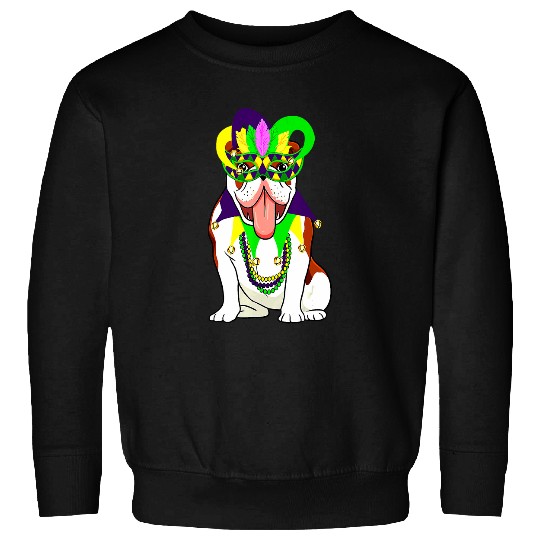 English Bulldog Pet Mardi Gras Carnival Pet Sweatshirts