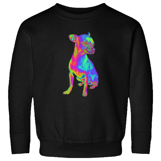 Chihuahua Pet Rainbow Chihuahua Bright 90s Style Dog Lover Art Sweatshirts